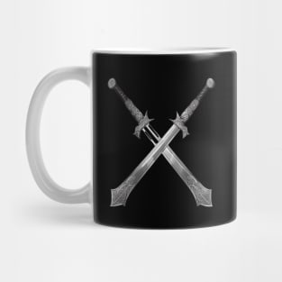 Two Medieval Ornamental Viking Warrior Swords Crossed Mug